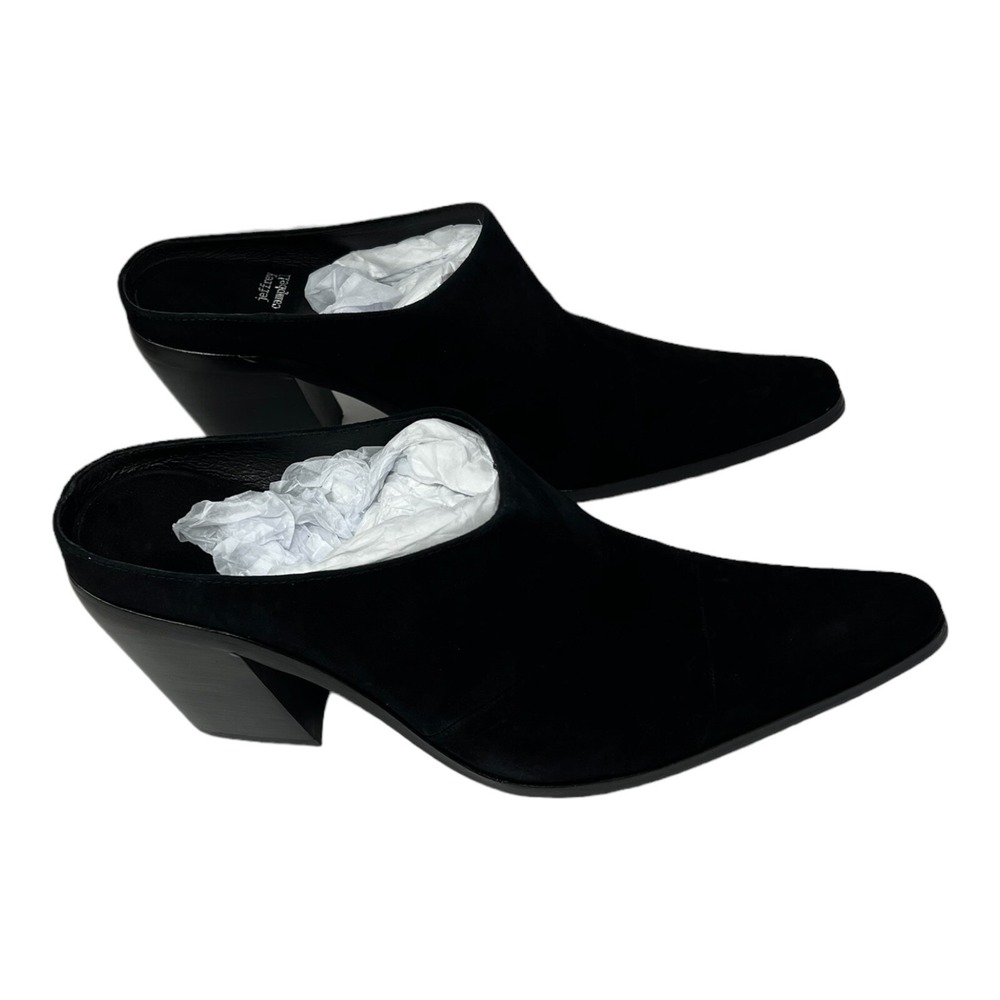 NIB Jeffrey Campbell Women's HoldEm Pointed Toe Stacked Heel Mule Size 10M Black - Picture 8 of 10